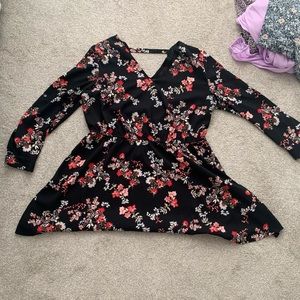 EUC Loft Black and Floral Dress
